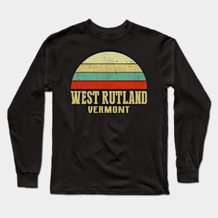 WEST RUTLAND VERMONT Vintage Retro Sunset Long Sleeve T-Shirt